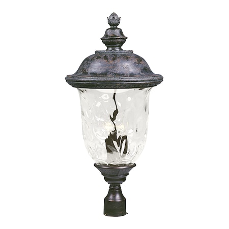 Carriage House 3-Light 14 Wide Oriental Brnz Outdoor Pole/Post Mount